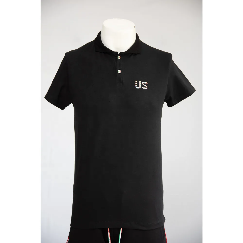 Black Short Sleeve Polo Shirt Logo Men Hot Spring Summer 2023 Black
