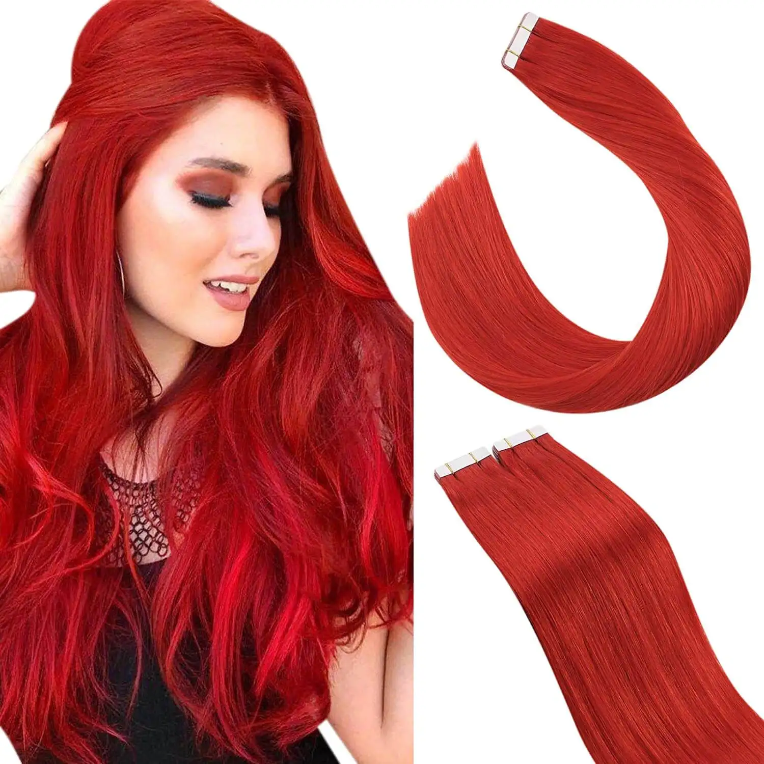 High Quality Hair Extensions Tape In 100 Vietnamese Human Hair Red