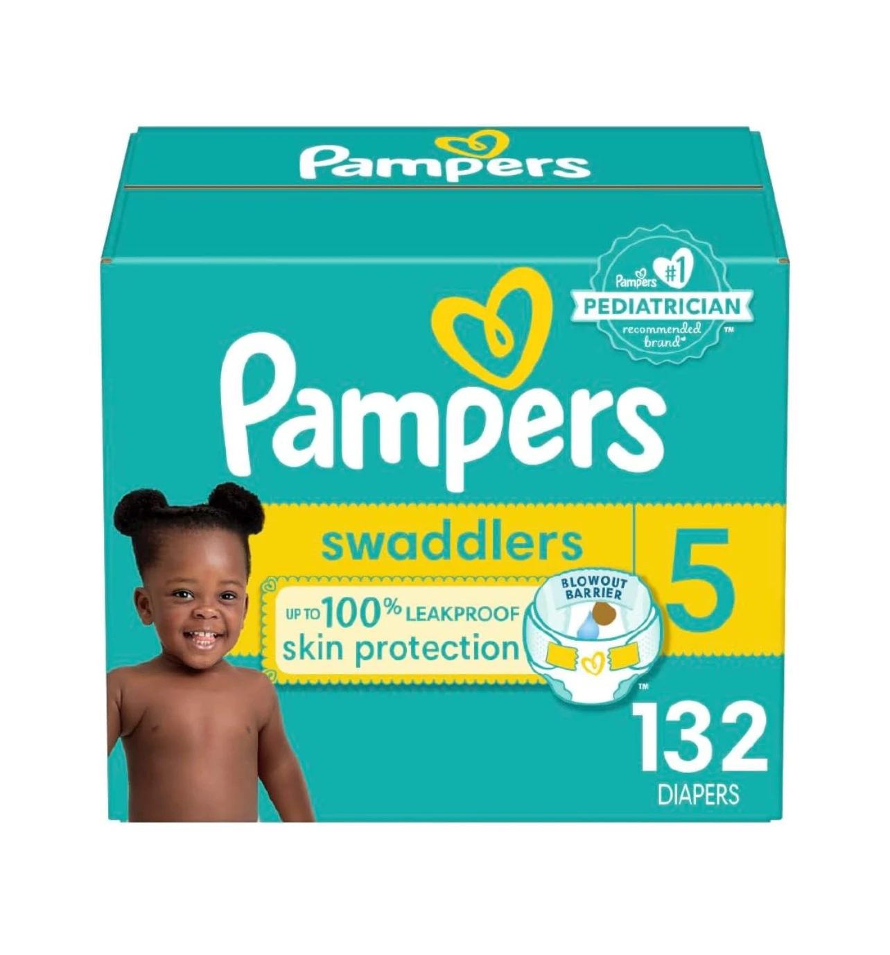 Pampers Swaddlers Diapers Size 5,132 Count,Ultra Soft Disposable Baby
