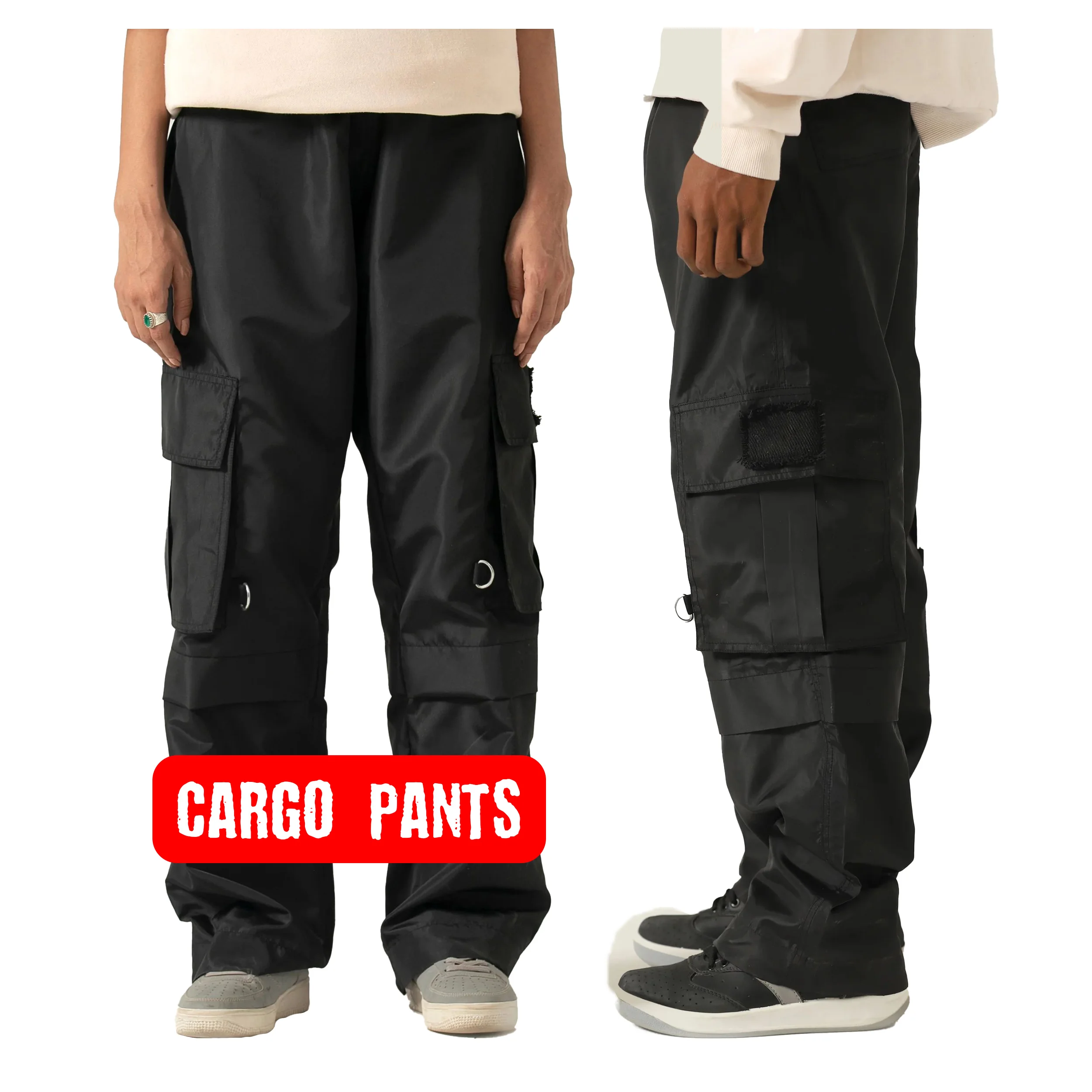 Wholesale Lightweight Custom Nylon Cargo Pants Custom Logo Multiple