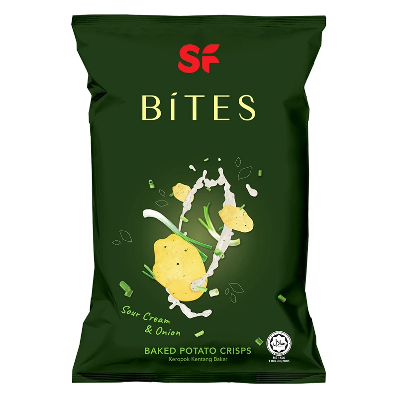 Shoon Fatt Bites Baked Potato Crisps Sour Cream & Onion Flavoured 60g X