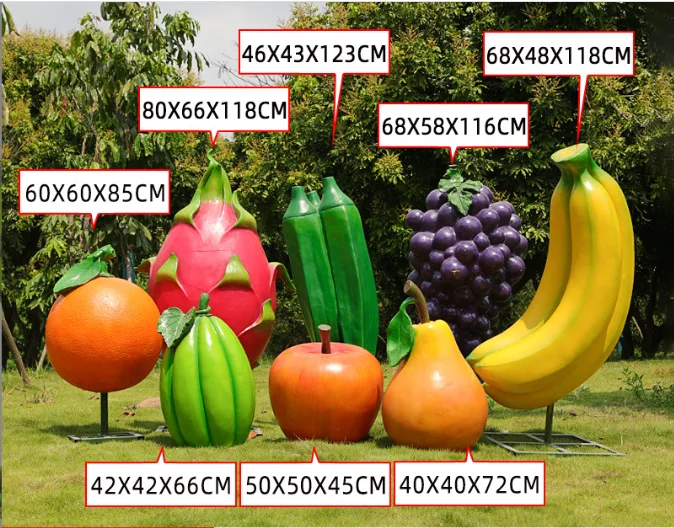Fiberglass Statues Giant Fruits And Vegetables Custom Outdoor Large