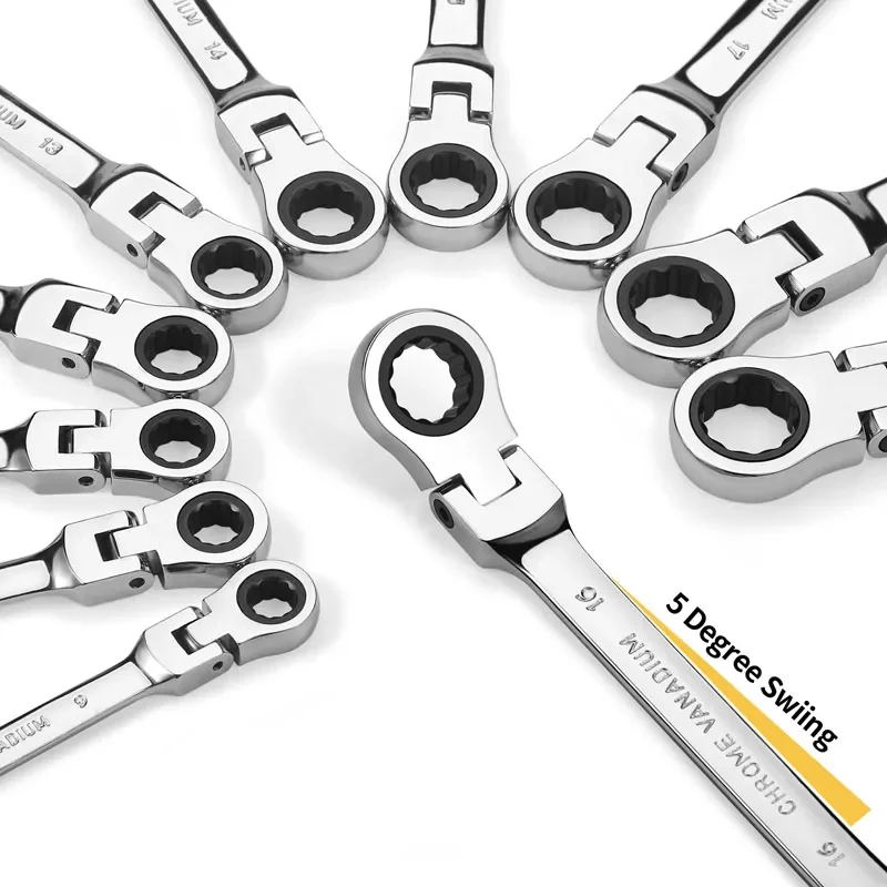 22pcs Flexible Ratchet Wrench Ratchet Wrench Set Spanner Kit ...