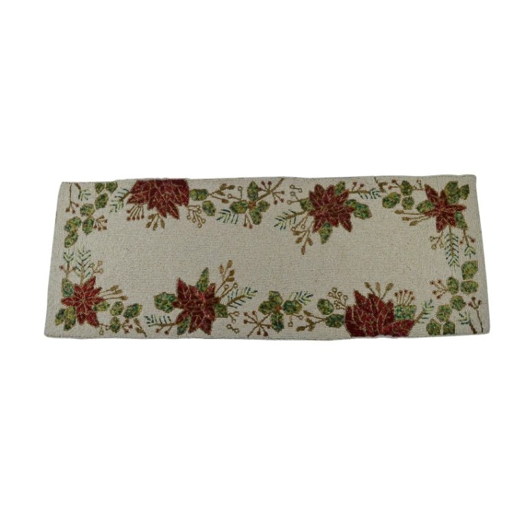 Colorful Theme Circular And Fancy Design Beaded Runner Placemat Dining