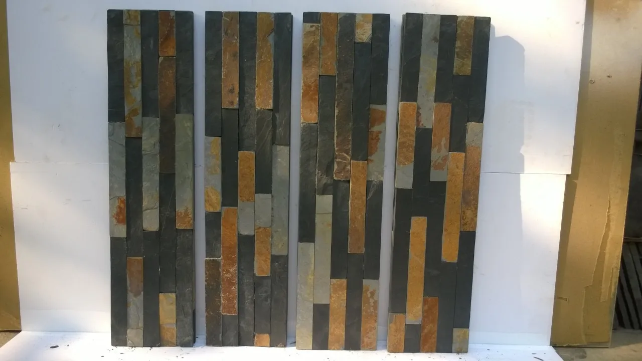 Slate Stone Wall Cladding For Exterior Decoration Multicolor Black