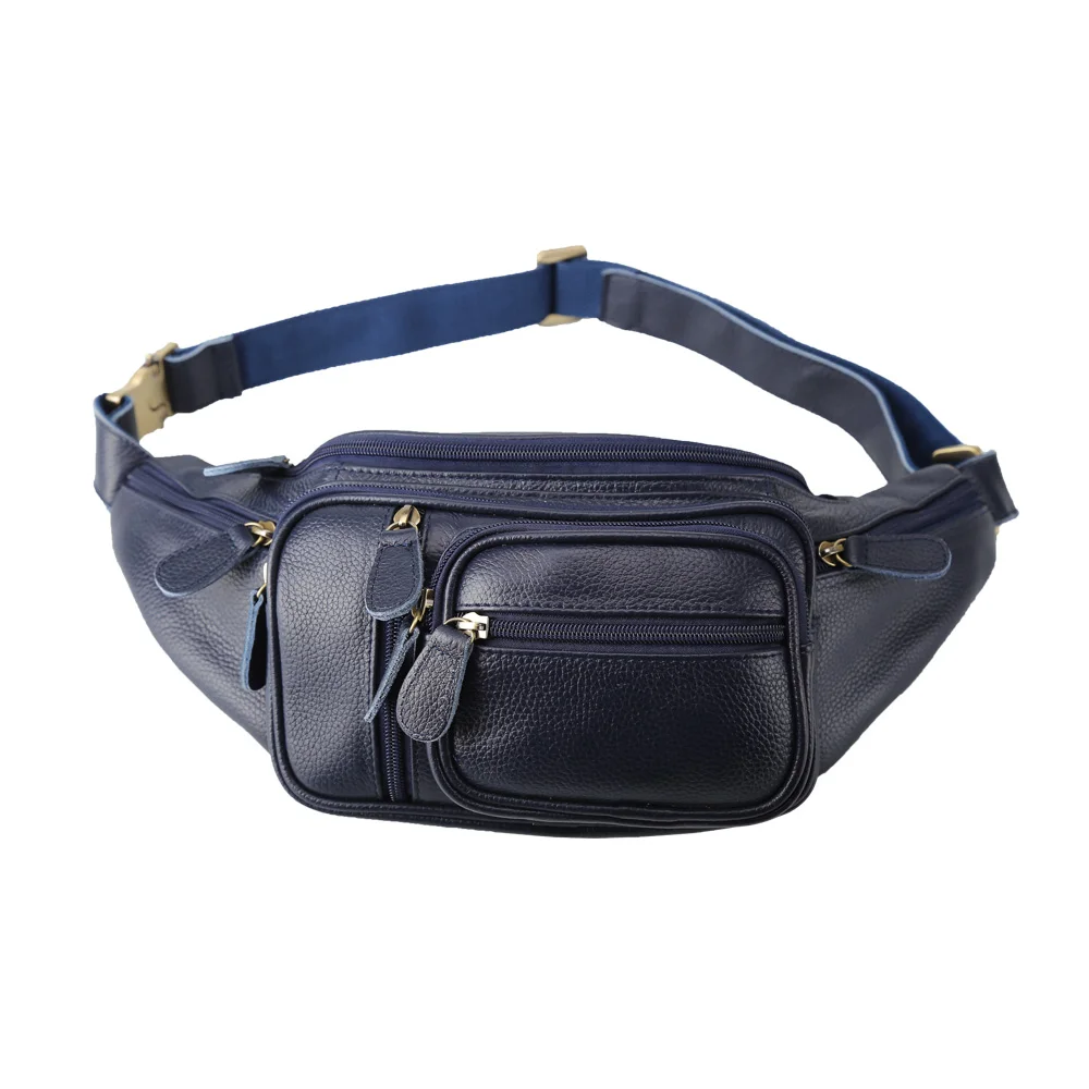 Custom Leather Large Fanny Pack Crossbody Sling Backpack Waterproof Hip Belt Bag Waist Bag By