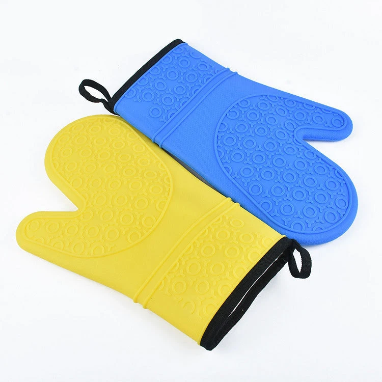 Circle Silicone Gloves Kitchen Insulation Microwave Oven Baking Five Finger Gloves For Home Use