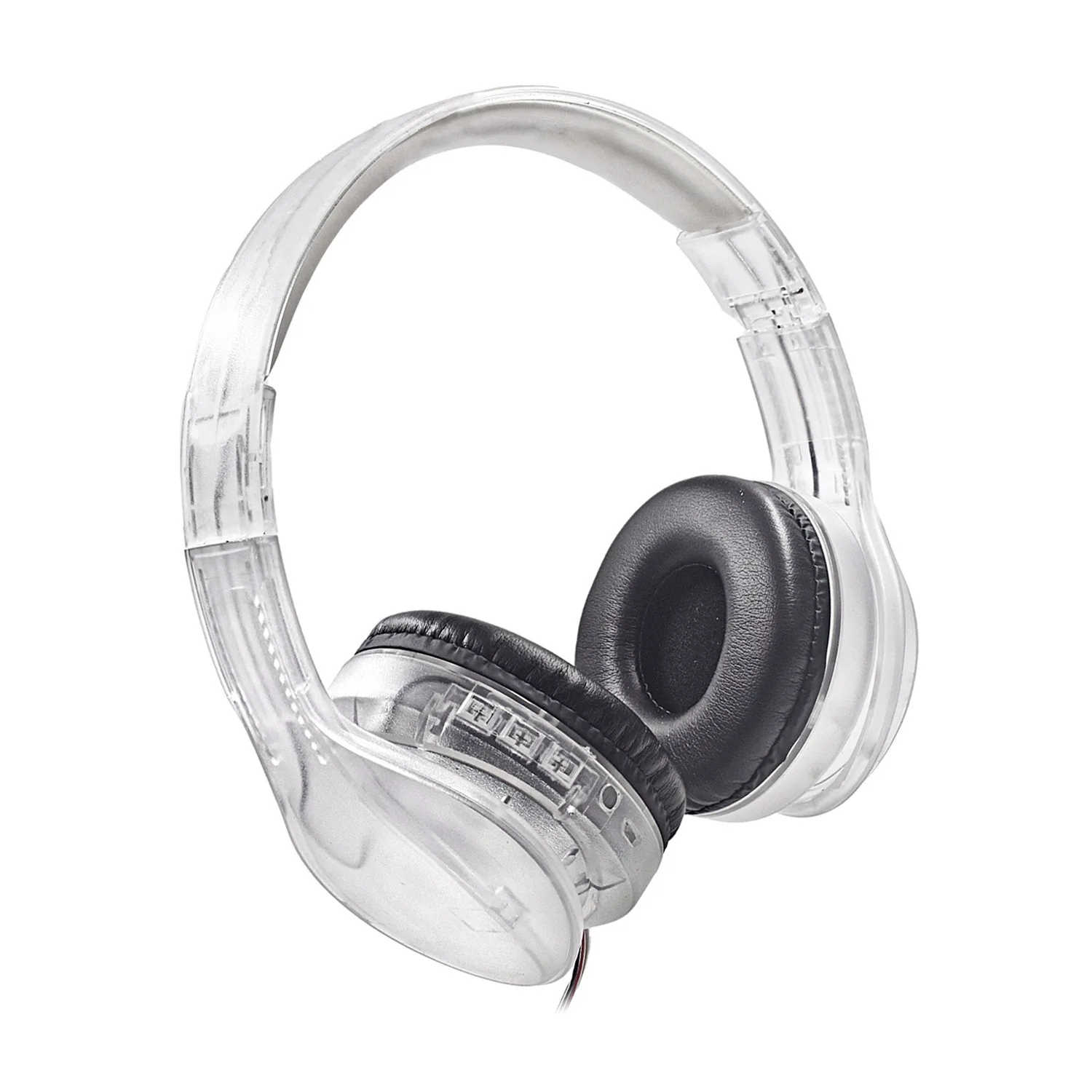 Bt Wireless Onear Headphones Clear Transparent Headphones Built In Li Battery Stereo Foldable