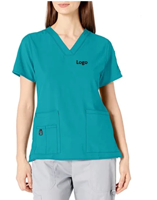 Cross Flex Womens Media Scrub Top Fashion Colors Designs Stretch