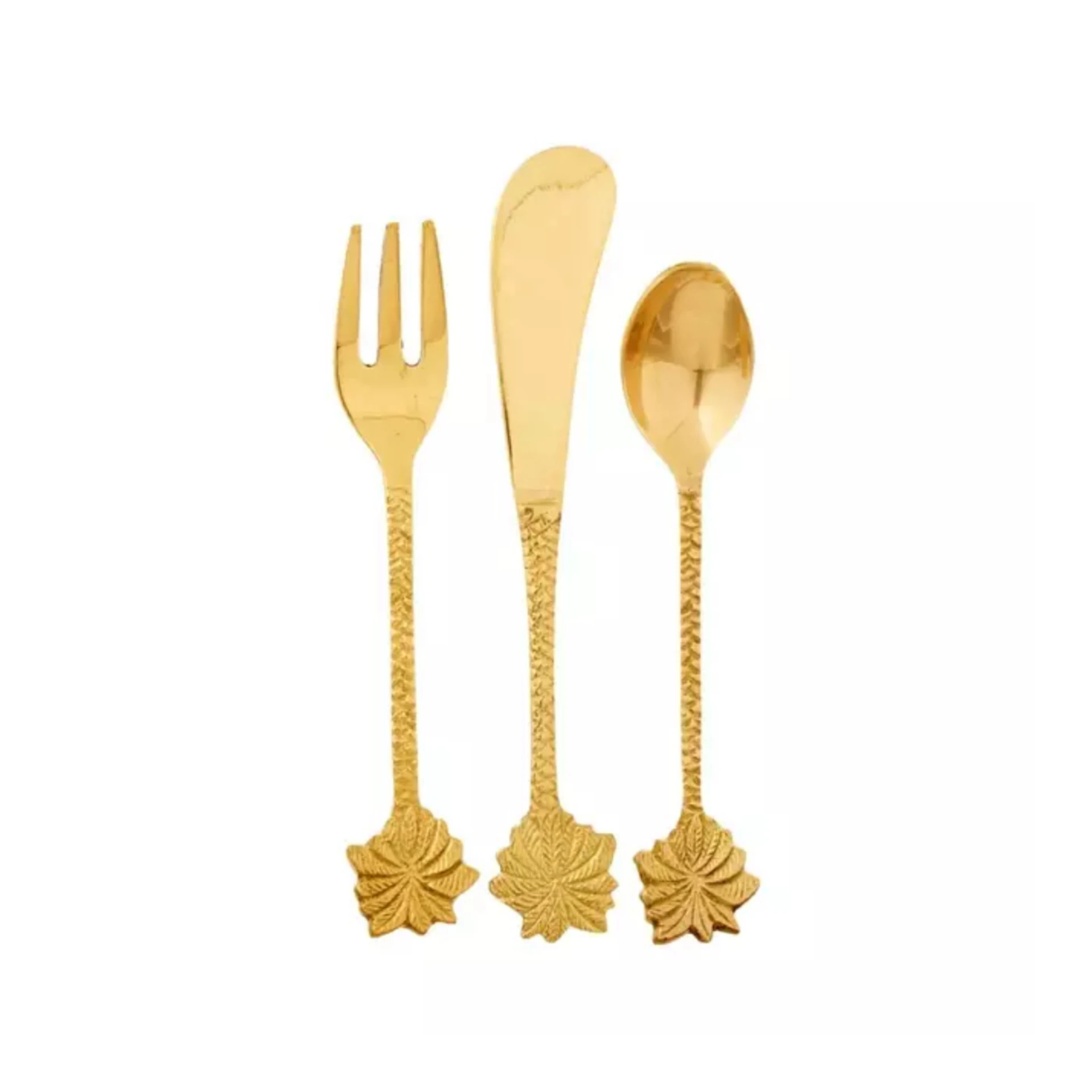 Modern Brass Flatware Cutlery Set With Twisted Handle For Home ...