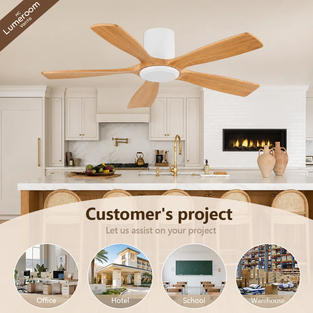 Ceiling Fan, 50 W, Solid Wood + Metal - detail 8