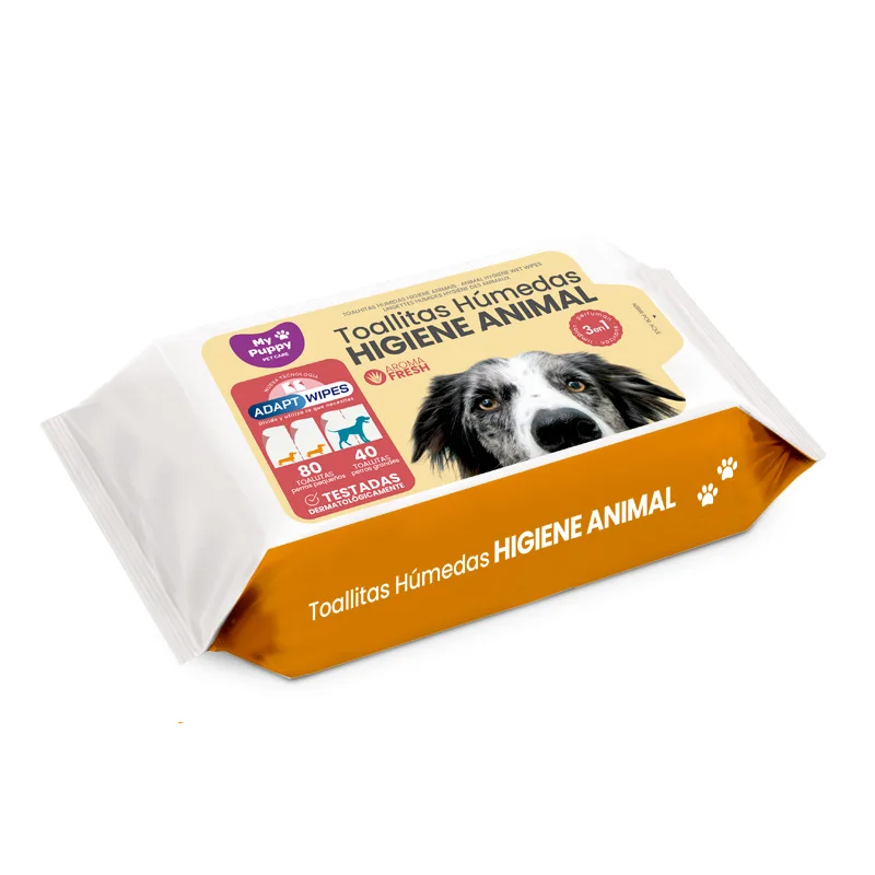 High Quality Animal Hygiene Wet Wipes 80/40 Units For Cleaning The Fur