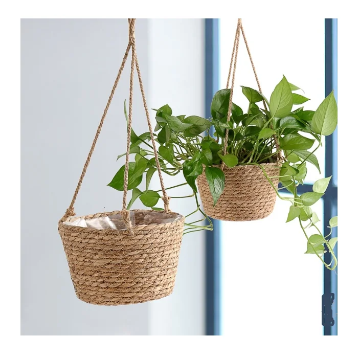 Jute Round Hanging Garden Planter & Flower Pot & Wall Hanging Pots
