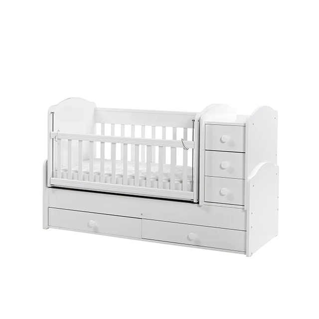 523 Wooden Baby Cradle Home Kids Furniture Baby Cradle Front Railing