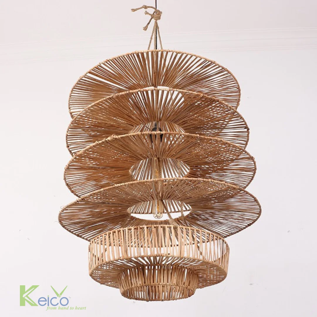 Summer 2024 High Quality Rattan Lampshade New Environmentally Friendly Decorative Big Lamp
