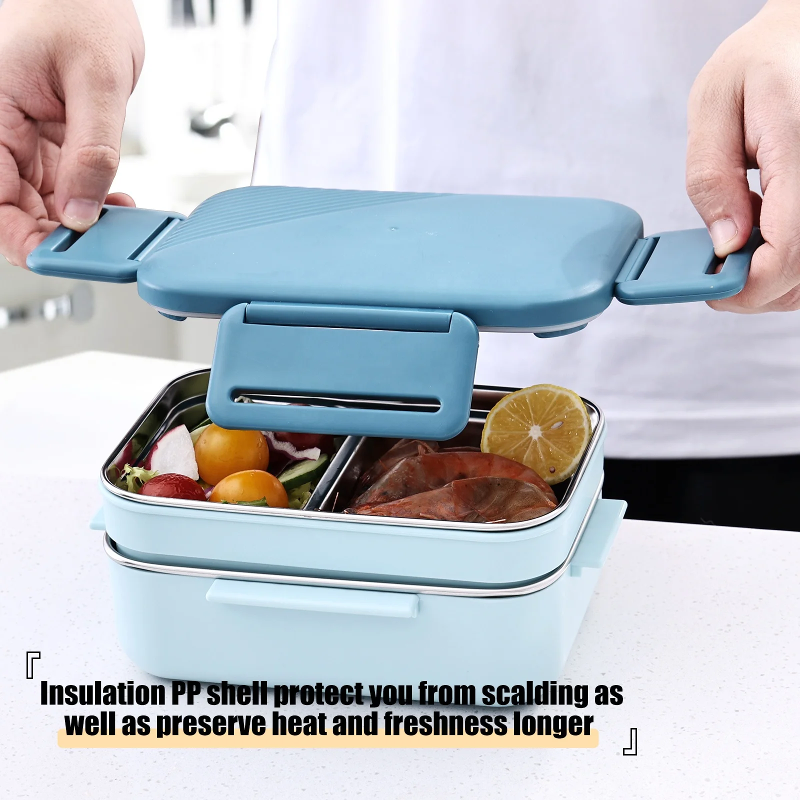 304 Stainless Steel Liner Bento Box Lunch Boxes Sealed Leakproof High ...