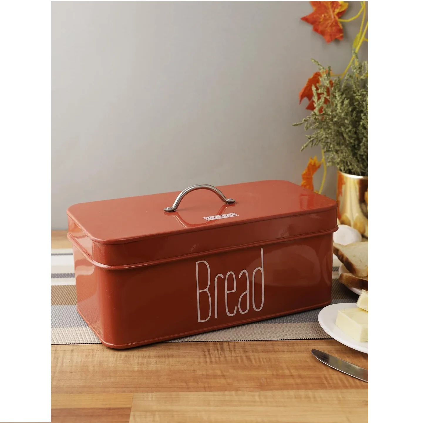 Retro Inspired Metal Bread Box With Wooden Lid For Cookies Bread Best