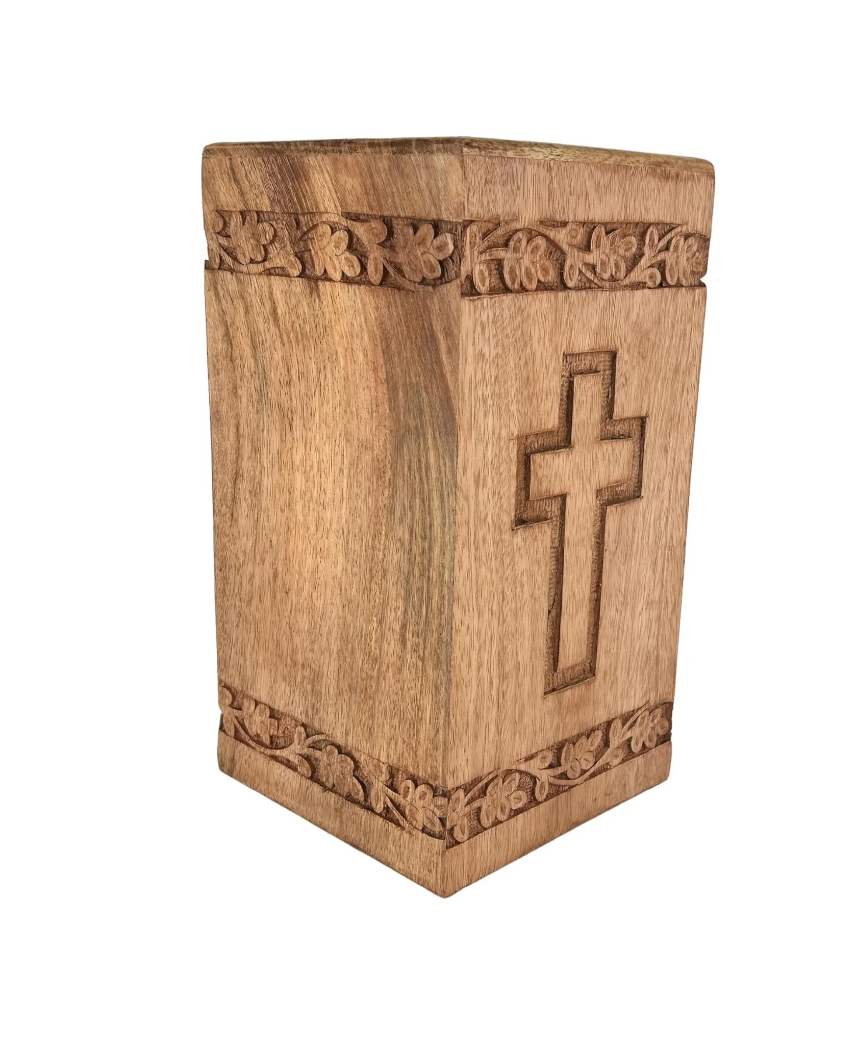 Funeral Cremation Urn Ashes/wooden Carved Cross Urns Box/burial Funeral ...