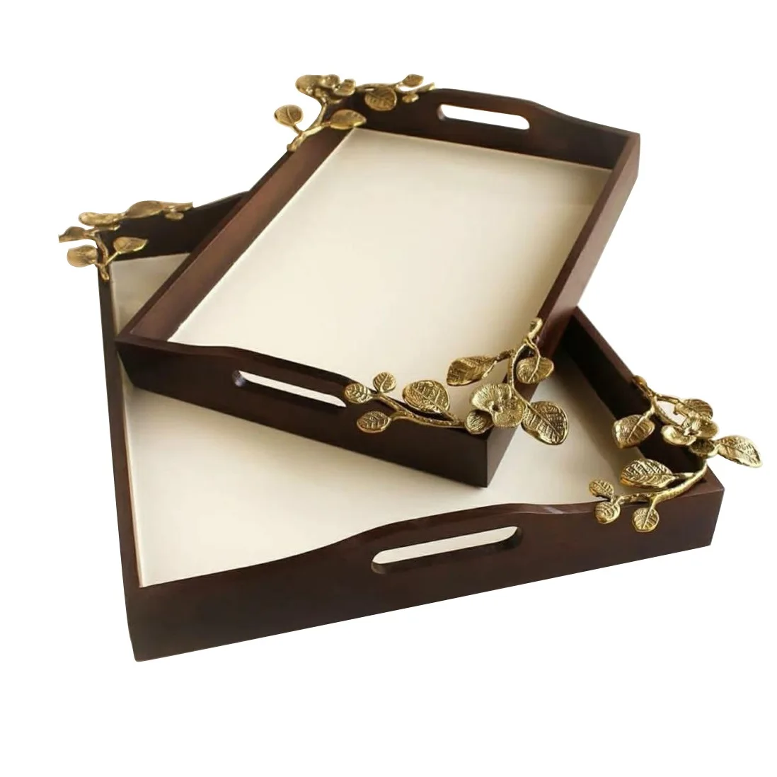 Decorative Wooden Tray Dining Table Top Serving Tray Snacks Pasta Or