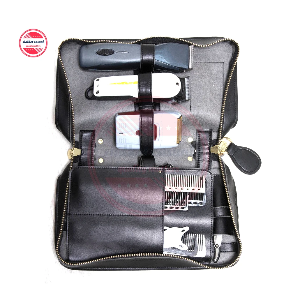 Barber Hair Salon Trimmers Scissors Holder Leather Case Bag Hair