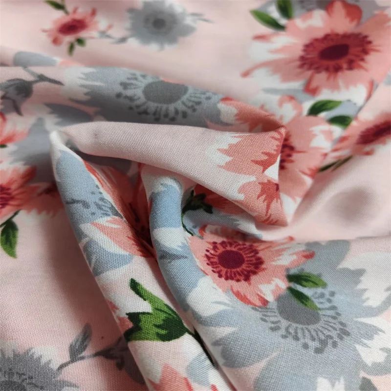 Good Quality Jersey Scar Raffia Yarn Floral Rayon Fabric To Make Rayon