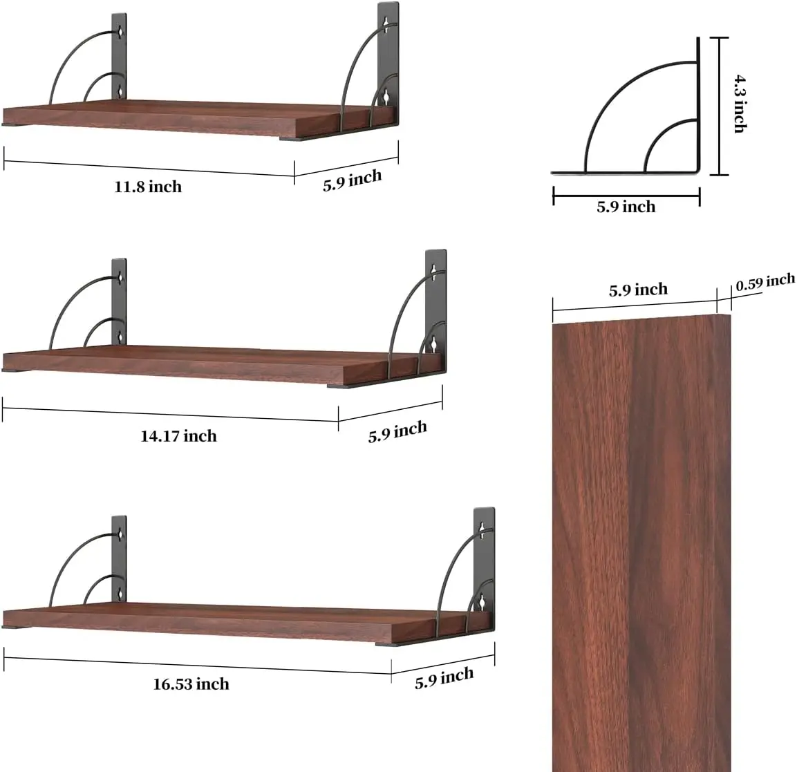 Estantes Flotantes Mid Century Modern Eco Board Estante Montado En La Pared Para Dormitorio Sala 5176