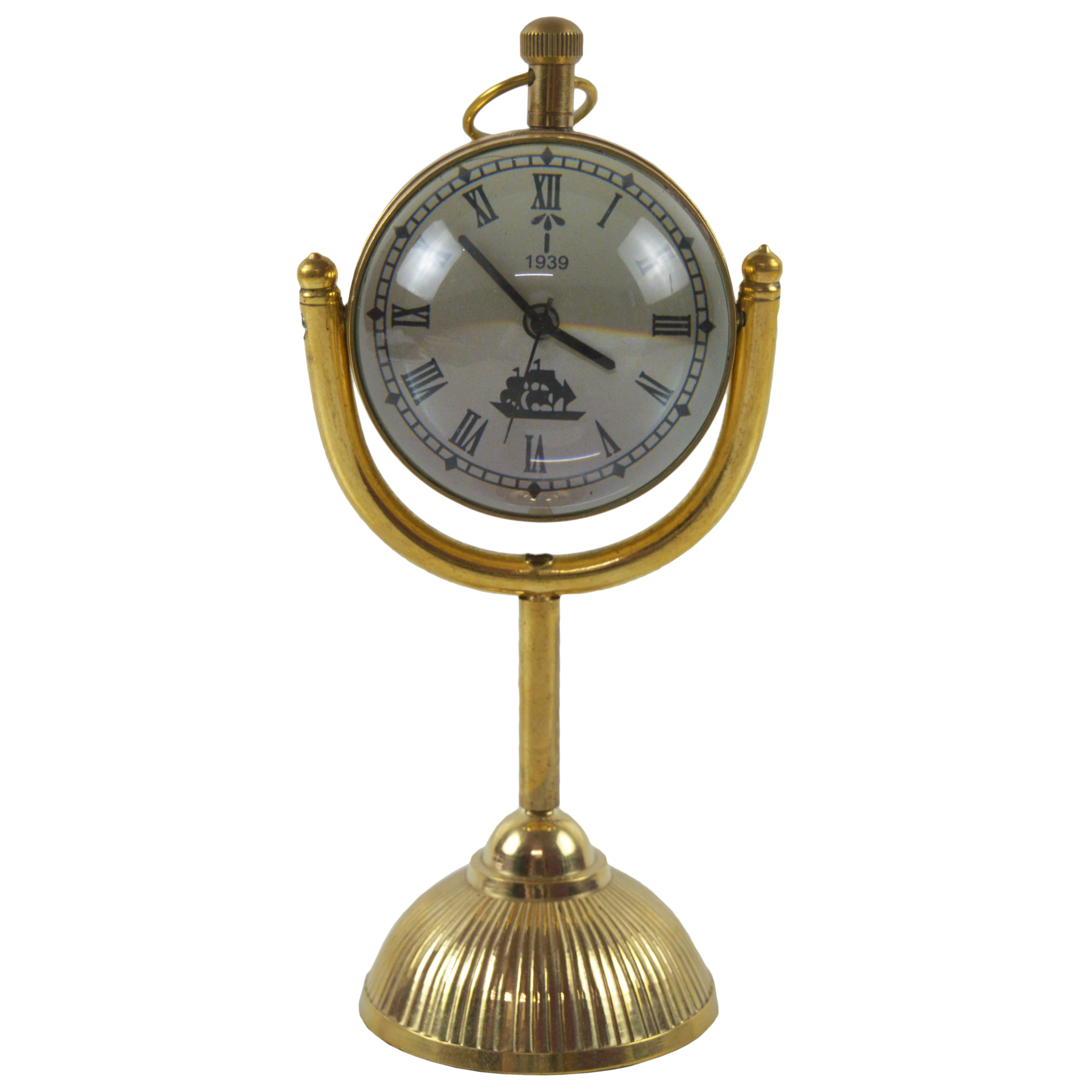 Trending Design Double Sided Table Clock And Compass Decorative Living