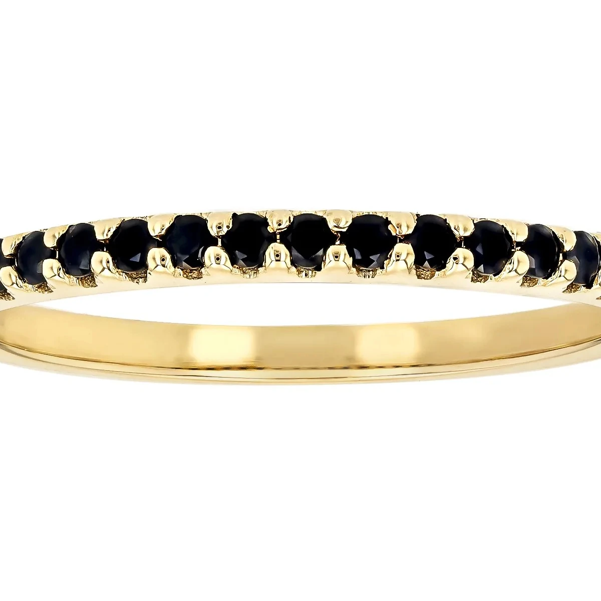 Sophisticate Black Spinel 10k Yellow Gold Band Ring Elevate Your