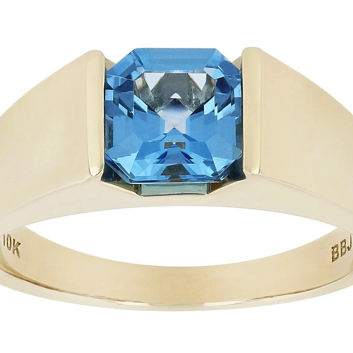 Sapphire Skies Swiss Blue Topaz 10k Yellow Gold Mens Ring Elevate Your Look With The 9616