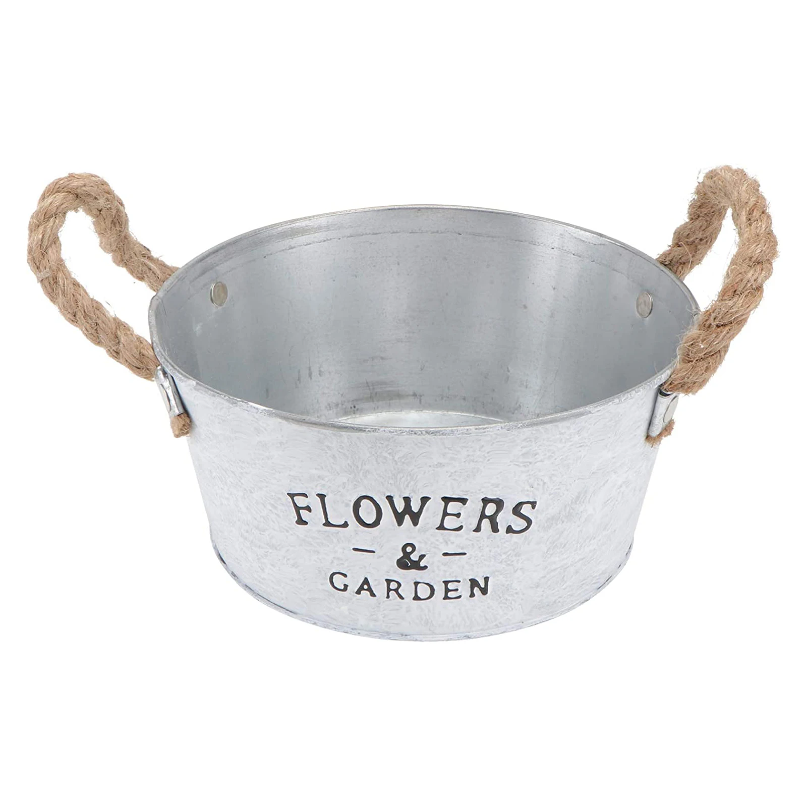 Galvanized Garden Planter And Flower Bucket With Handles Customized