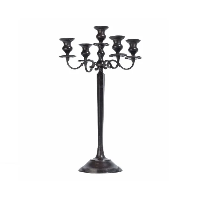 Black Crystal Candelabra,5 Arm Candelabra Ornate Candle Holder Gothic