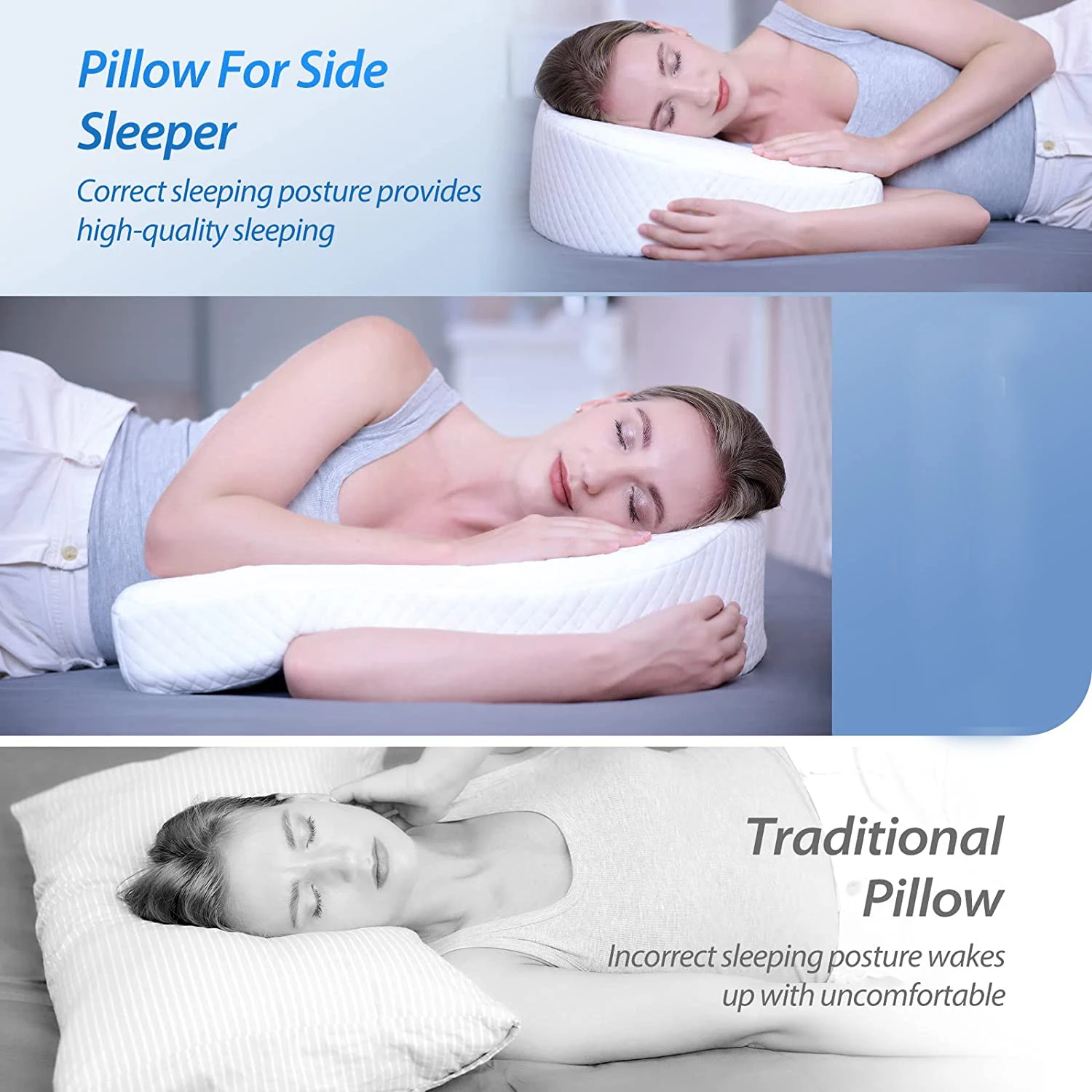 Side Sleeper Body Pillow For Adult Memory Foam Pillow U-shaped ...