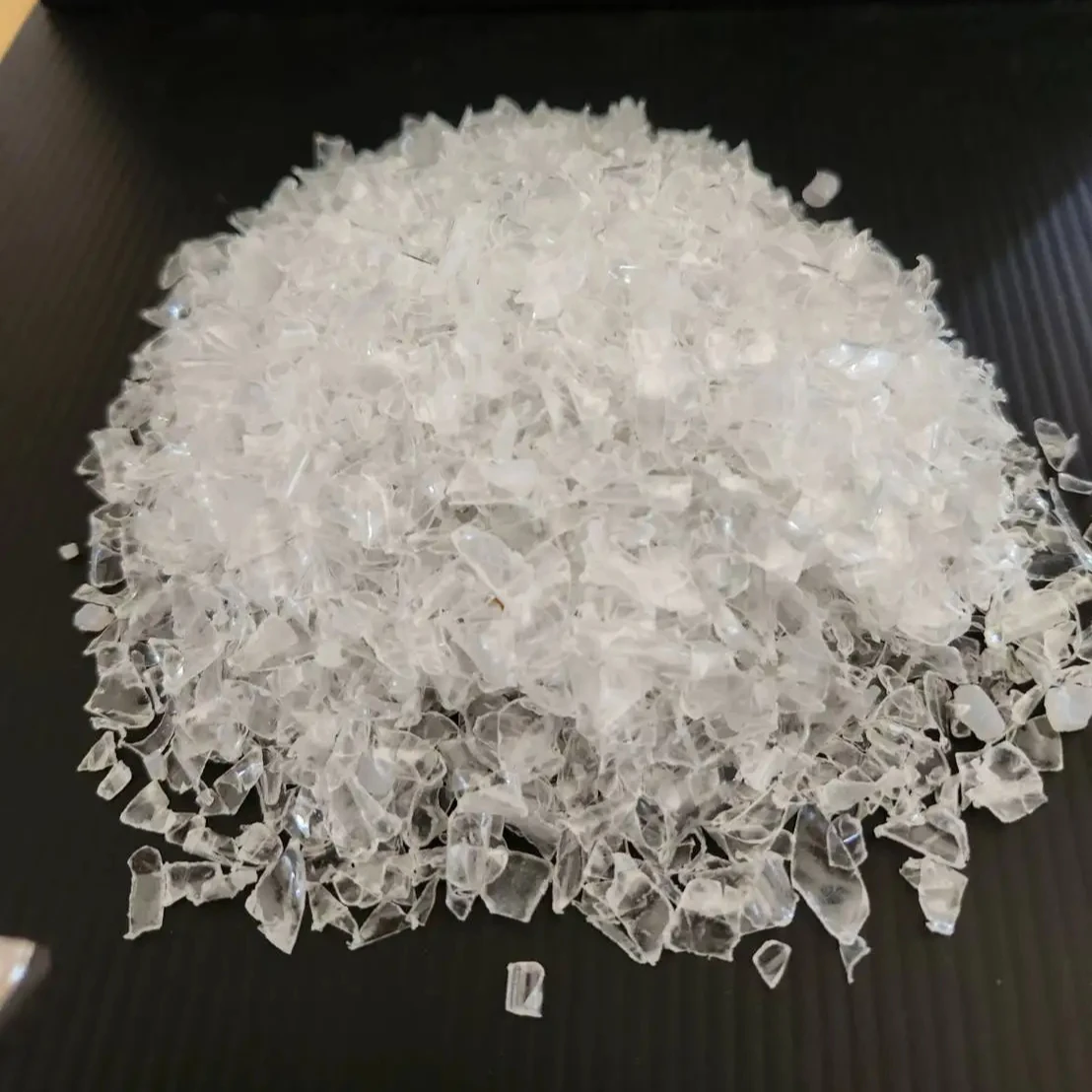 Sample 500g Pet Flake Pet Bottle Scrap Clear Color Hot Washed From