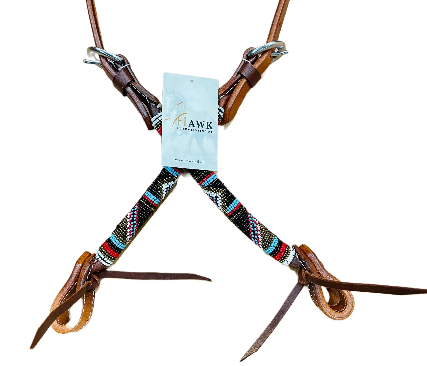 Top Quality Genuine Leather Western Beaded One Ear For Horse Riding