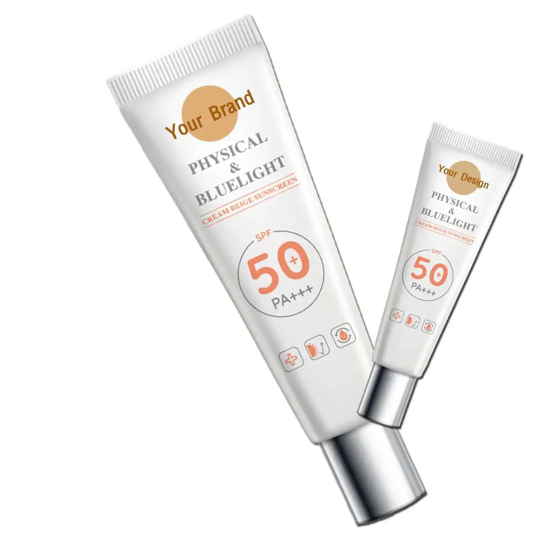 Top Product Physical Blue Light Cream Beige Sunscreen Spf50+ Pa