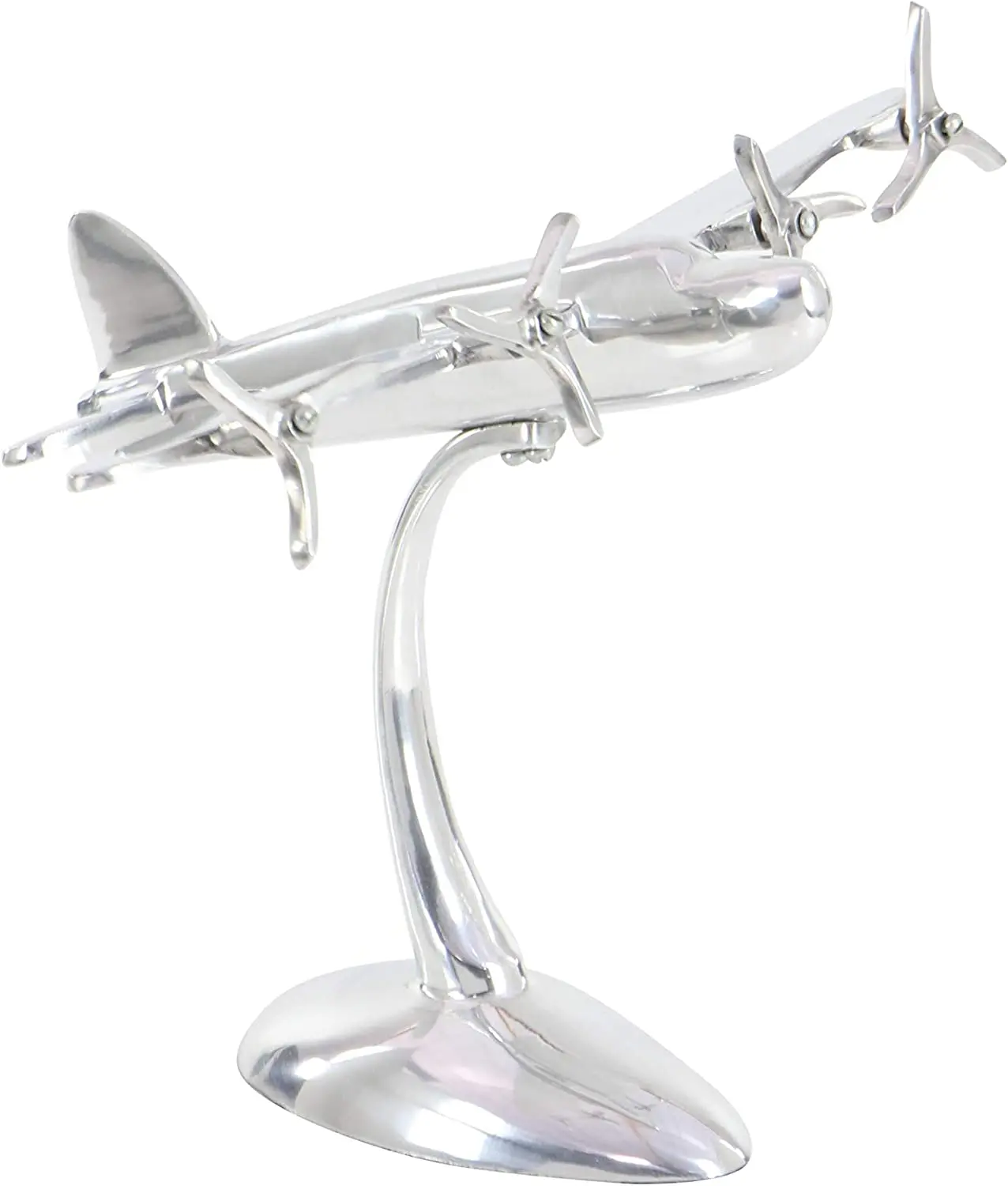 Metal Airplane Sculpture 12 Inches X 17 Inches X 9 Inches Silver Home ...