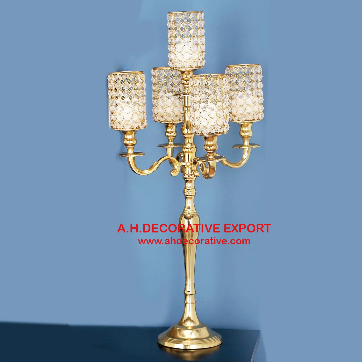 Rose Gold Candelabra For Wedding Christmas Home & Outdoor Decorating