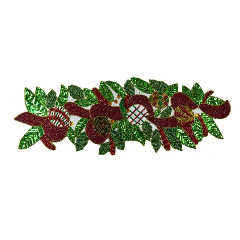 Colorful Theme Circular And Fancy Design Beaded Runner Placemat Dining