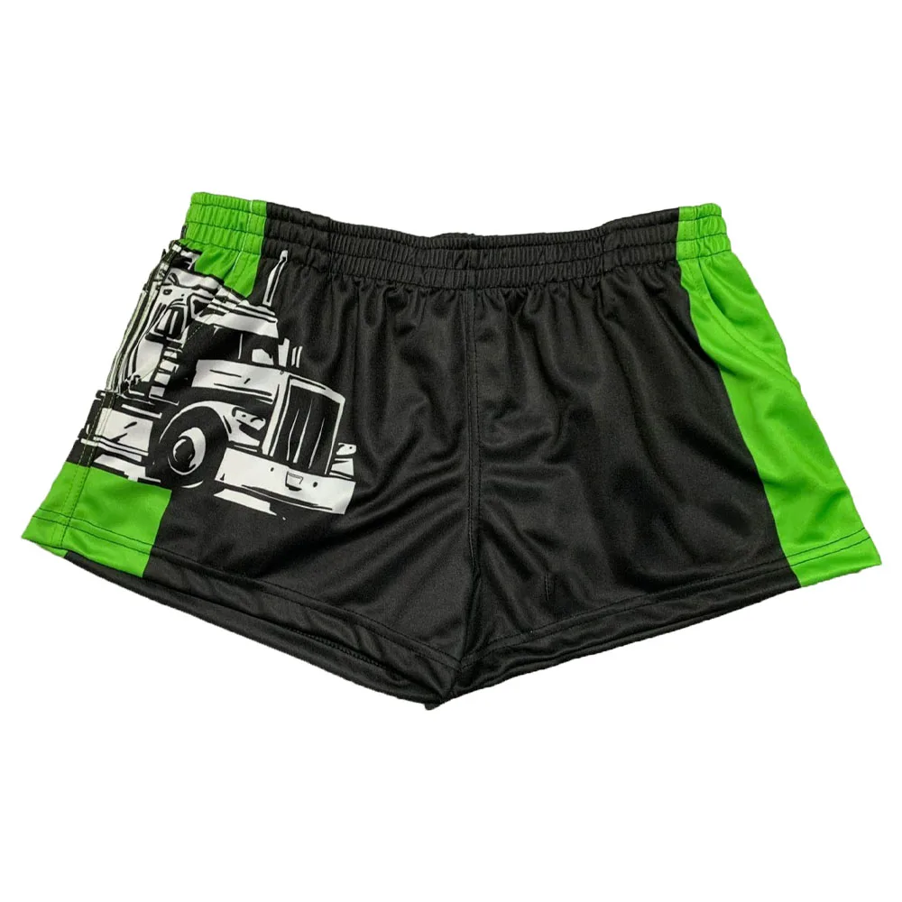 Wholesale Factory Direct Customized Logo Sublimated Polyester Rugby Footy Shorts With Pocket
