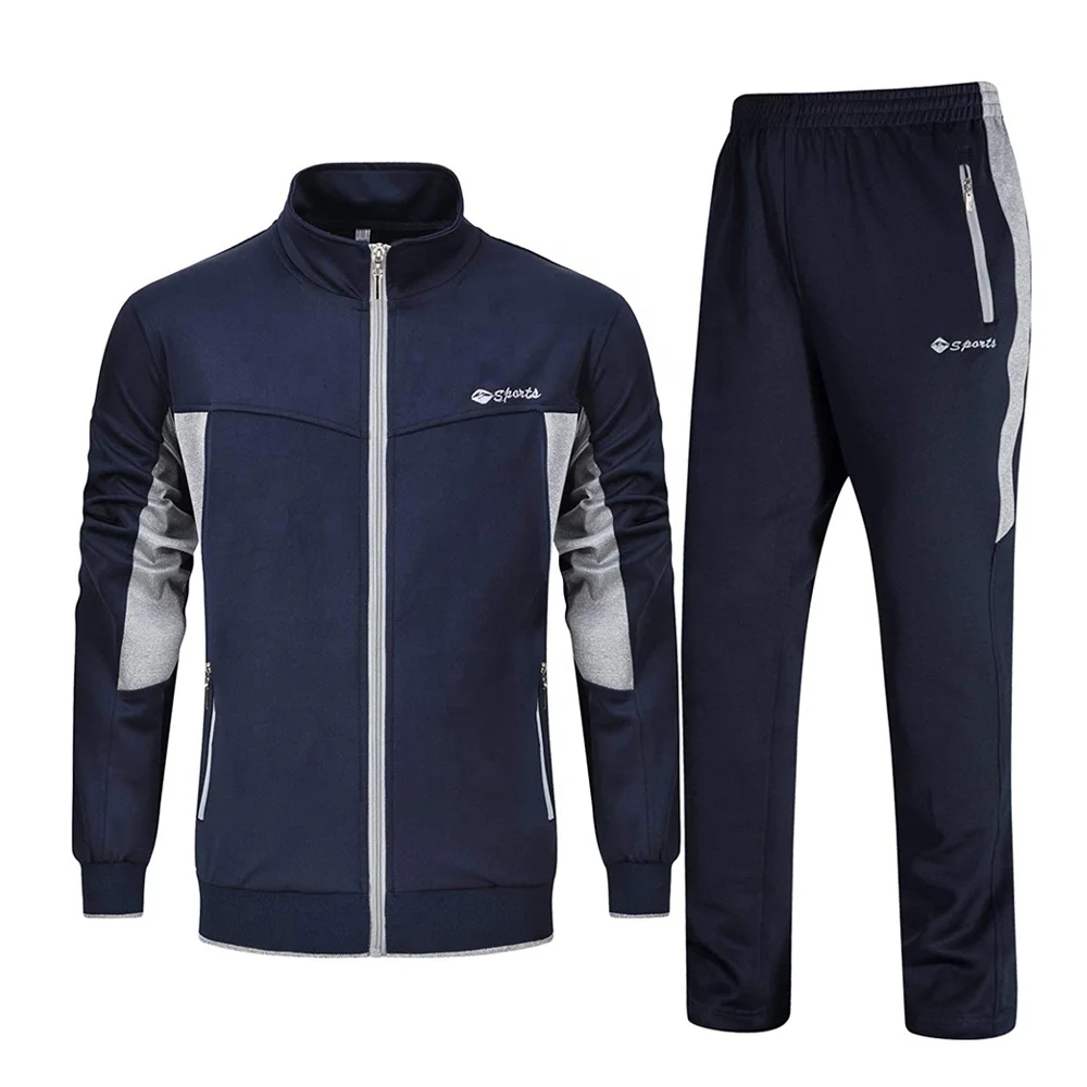 Mens Tracksuit Full Zip Casual Sports Jogging Gym Sweat Suit Training