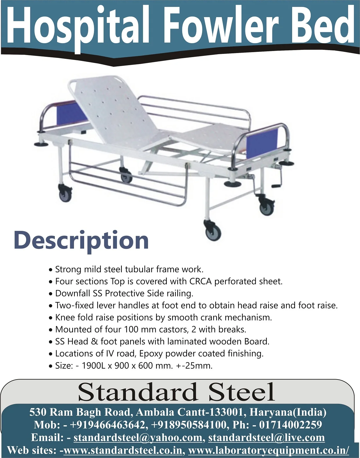 3 Crank Hospital Full Fowler Bed Two Crank Hospital Bed Medical