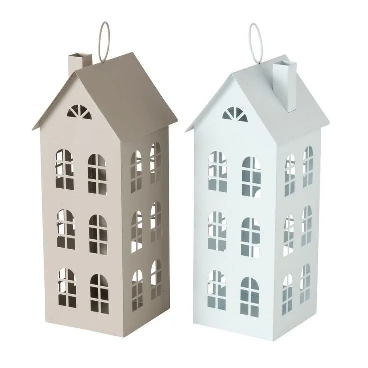 Red Black House Design Candle Holder Home Decorative Vintage Metal