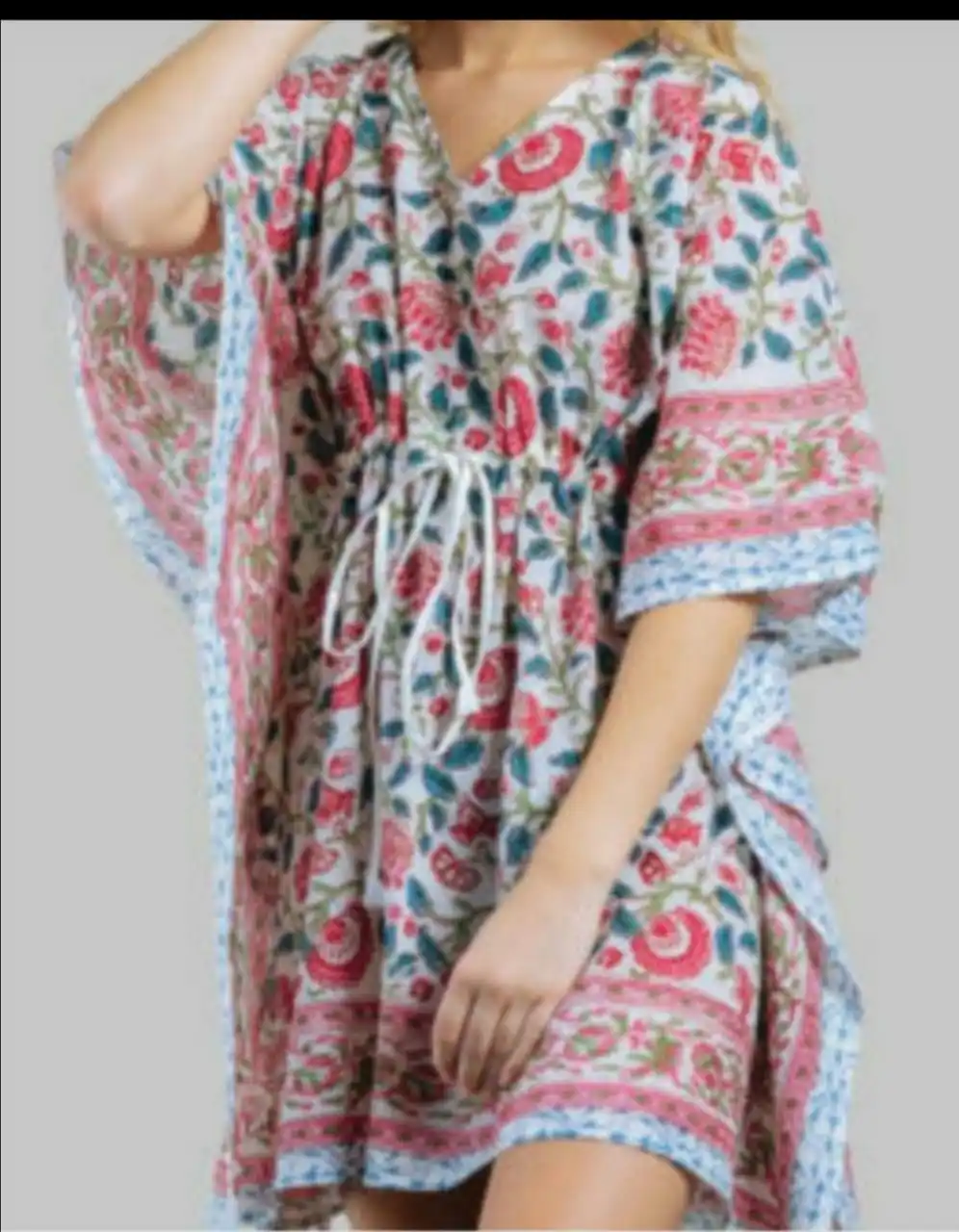 Hand Block Printed Cotton Kaftan Beautiful Cotton Handmade Multi Colour