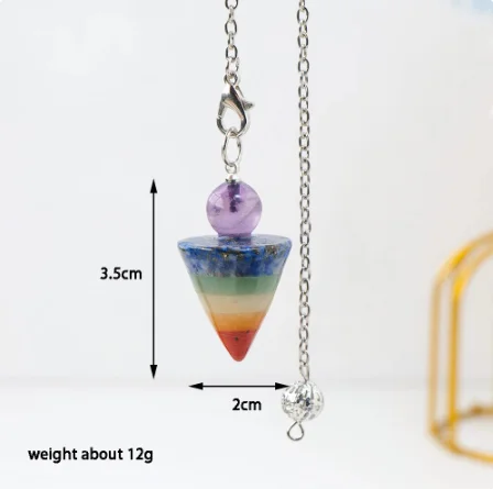 7 Chakra Healing Crystals Pendulum For Dowsing Divination Quartz ...