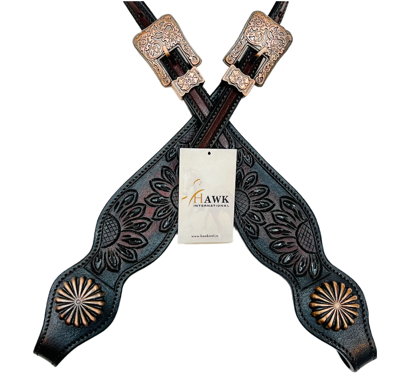 Premium Tooled Leather Western Horse Headstall For Horse Riding