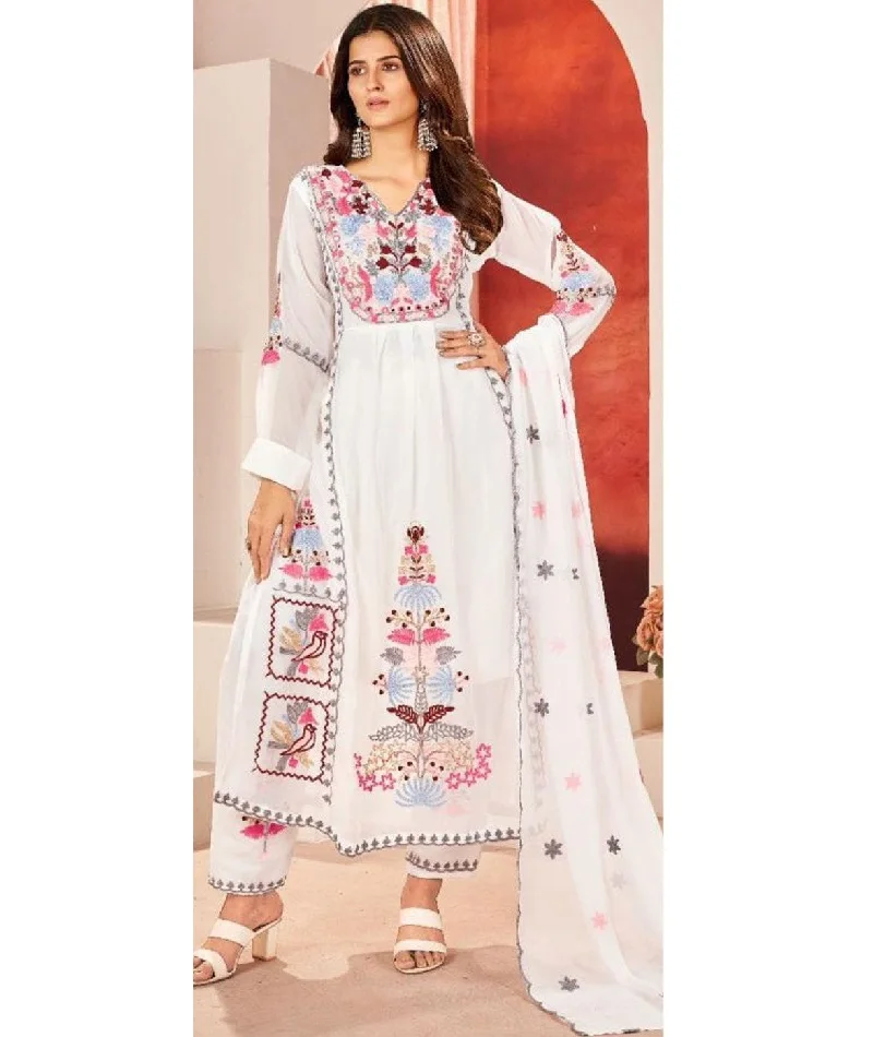 New Designer Ready To Wear Heavy Faux With Heavy Embroidery