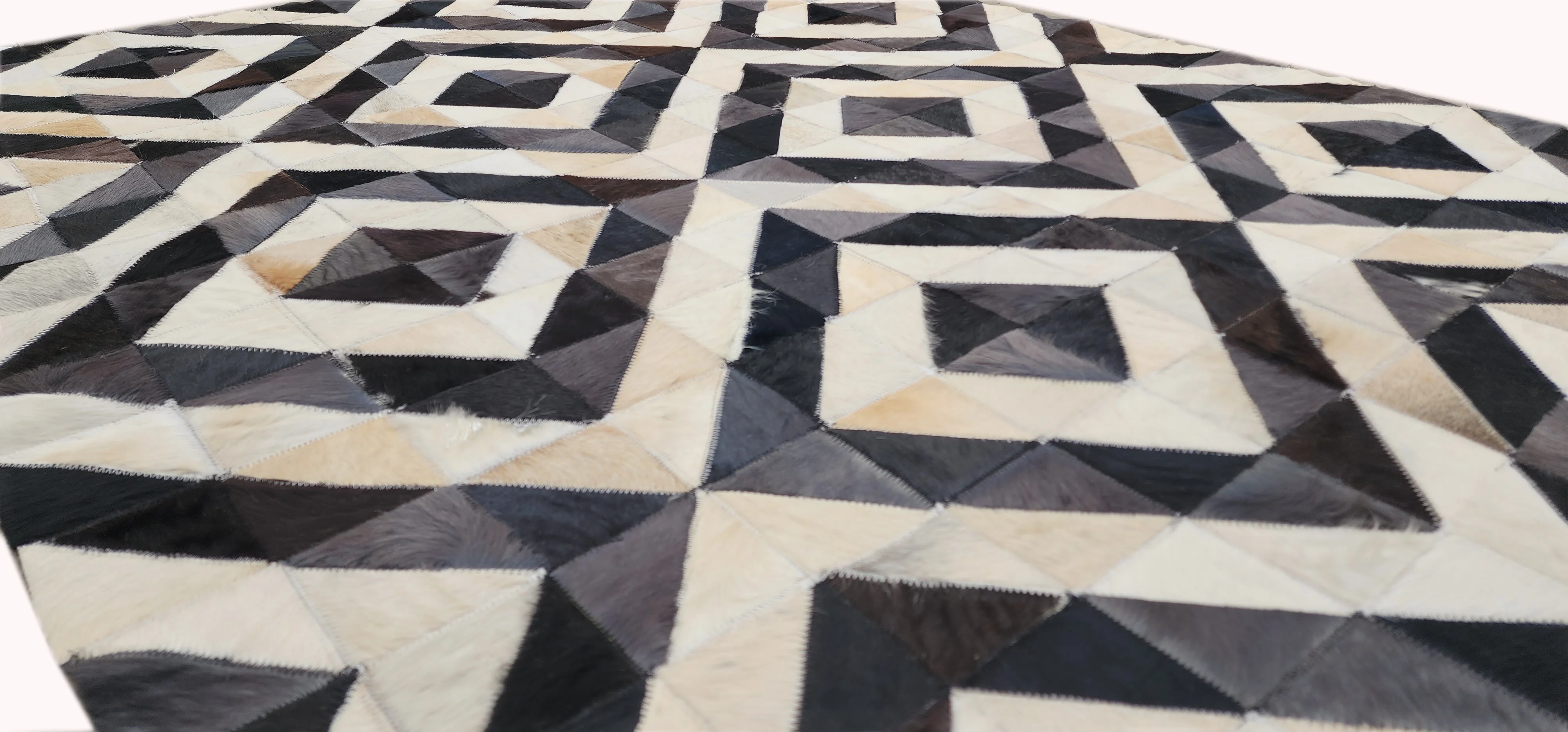 Natural Black And White Cow Skin Hairon Fur Handmade Pure Genuine Cow