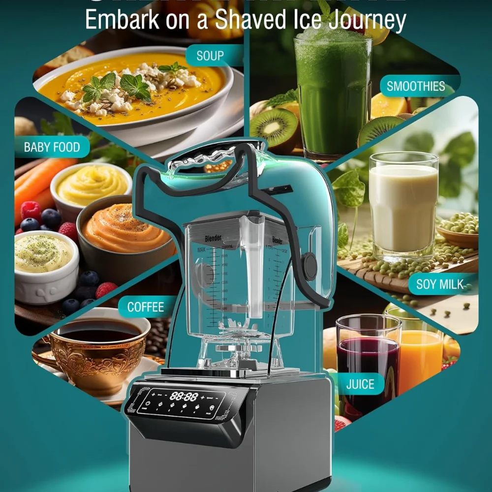Hot Commercial Blender With Soundproof Shield & Jar (72 Oz),Quietest