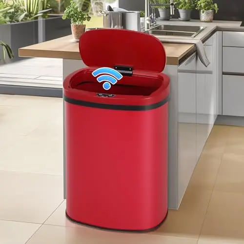 Dkeli Kitchen Trash Can (Red)