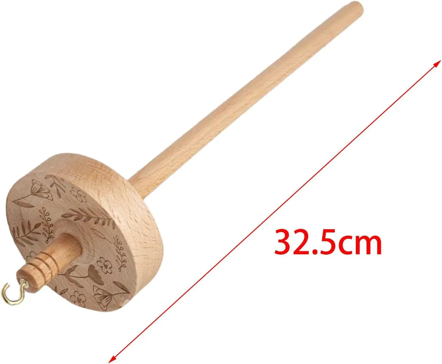 Drop Spindle Top Whorl Yarn Spinner Wood Hand Carved For Knitted